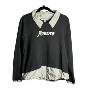 Marc New York Black Knit Top Amore Size Medium